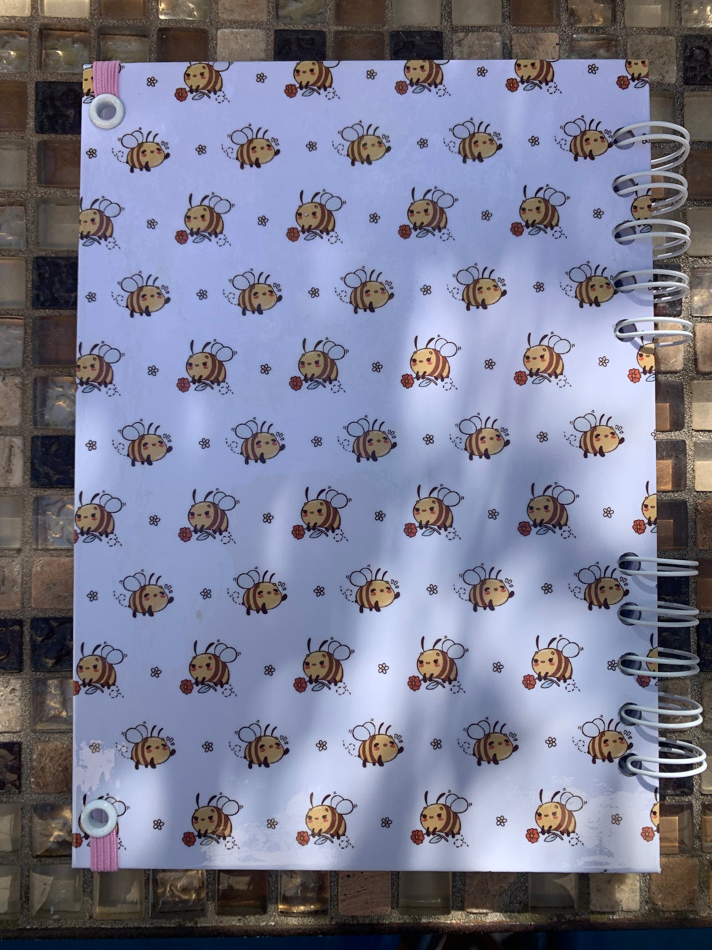 Carnet abeille rose
