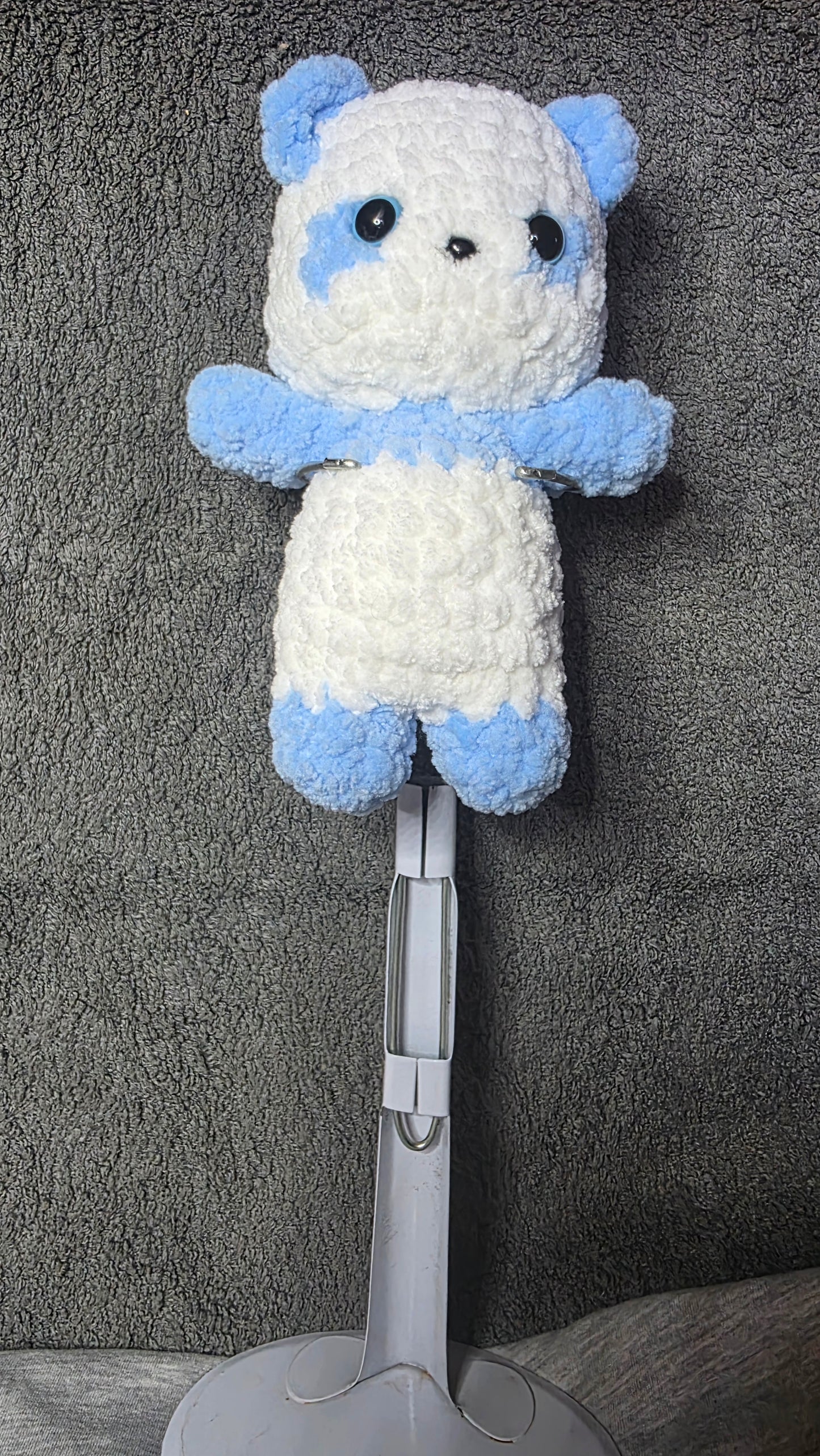 Amigurumi Ours Blanc et Lavande – Peluche artisanale personnalisable