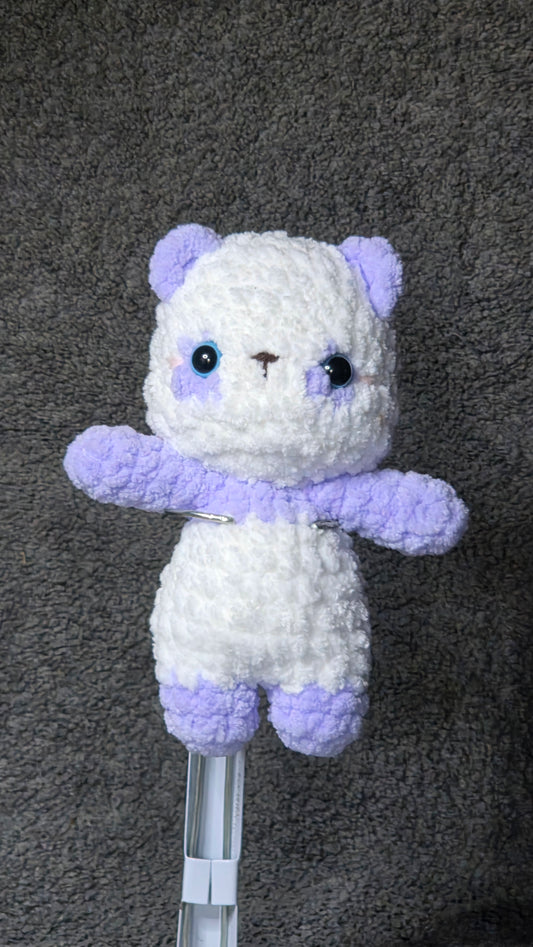 Amigurumi Ours Blanc et Lavande – Peluche artisanale personnalisable