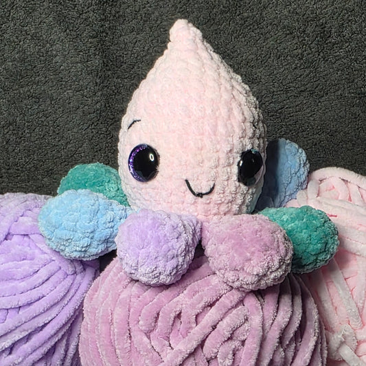 Peluche Amigurumi Pieuvre Pastel 13 cm – Fait main en laine Wolans Bunny Baby